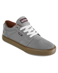The Etnies Mens Barge LS Shoes in Grey & Gum & Red