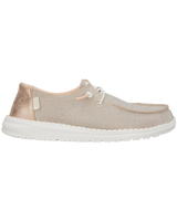 The Hey Dude Shoes Womens Wendy Metallic Sparkle Shoes in Rose Gold