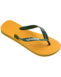 The Havaianas Mens Brazil Logo Flip Flops in Pop Yellow