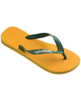 The Havaianas Mens Brazil Logo Flip Flops in Pop Yellow