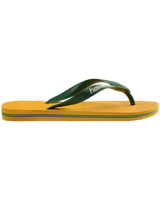 The Havaianas Mens Brazil Logo Flip Flops in Pop Yellow