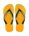 The Havaianas Mens Brazil Logo Flip Flops in Pop Yellow