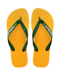 The Havaianas Mens Brazil Logo Flip Flops in Pop Yellow