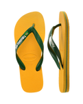 The Havaianas Mens Brazil Logo Flip Flops in Pop Yellow