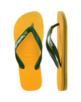 The Havaianas Mens Brazil Logo Flip Flops in Pop Yellow