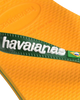 The Havaianas Mens Brazil Logo Flip Flops in Pop Yellow