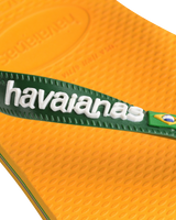 The Havaianas Mens Brazil Logo Flip Flops in Pop Yellow