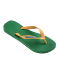 Brazil Logo Flip Flops in Green & Yellow