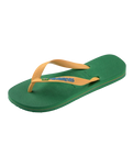 Brazil Logo Flip Flops in Green & Yellow