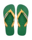 Brazil Logo Flip Flops in Green & Yellow