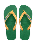 Brazil Logo Flip Flops in Green & Yellow
