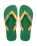 Brazil Logo Flip Flops in Green & Yellow