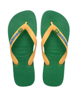Brazil Logo Flip Flops in Green & Yellow