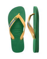 Brazil Logo Flip Flops in Green & Yellow