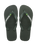 Brazil Logo Flip Flops in Olive Green