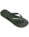 Brazil Logo Flip Flops in Olive Green