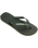 Brazil Logo Flip Flops in Olive Green