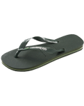 Brazil Logo Flip Flops in Olive Green