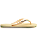 The Havaianas Mens Brazil Logo Flip Flops in Buttercream