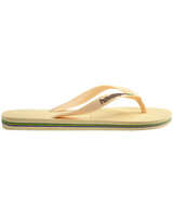 The Havaianas Mens Brazil Logo Flip Flops in Buttercream