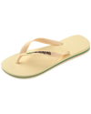 The Havaianas Mens Brazil Logo Flip Flops in Buttercream