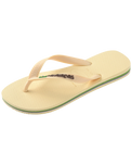 The Havaianas Mens Brazil Logo Flip Flops in Buttercream