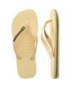 The Havaianas Mens Brazil Logo Flip Flops in Buttercream