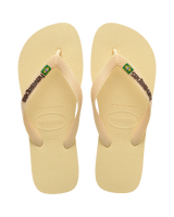 The Havaianas Mens Brazil Logo Flip Flops in Buttercream
