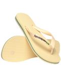 The Havaianas Mens Brazil Logo Flip Flops in Buttercream