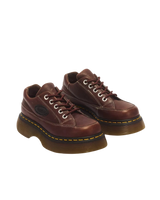 Buzz 5-Eye Grizzly Leather Shoes in Dark Brown