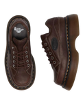 Buzz 5-Eye Grizzly Leather Shoes in Dark Brown