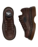 Buzz 5-Eye Grizzly Leather Shoes in Dark Brown