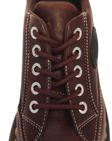 Buzz 5-Eye Grizzly Leather Shoes in Dark Brown