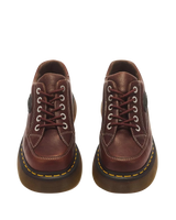 Buzz 5-Eye Grizzly Leather Shoes in Dark Brown