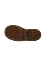 Buzz 5-Eye Grizzly Leather Shoes in Dark Brown