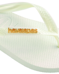 The Havaianas Womens Logo Metallic Flip Flops in White