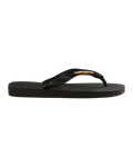The Havaianas Womens Logo Metallic Flip Flops in Black