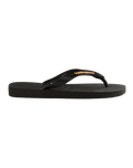 The Havaianas Womens Logo Metallic Flip Flops in Black
