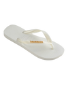 Logo Metallic Flip Flops in White