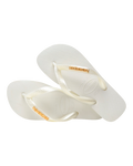 Logo Metallic Flip Flops in White