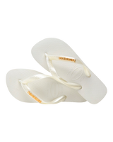 Logo Metallic Flip Flops in White