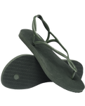 The Havaianas Womens Luna Flip Flops in Olive Green