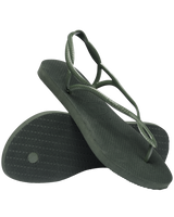 The Havaianas Womens Luna Flip Flops in Olive Green