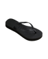 Slim Flatform Flip Flops in Black