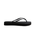 Slim Flatform Flip Flops in Black