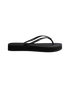 Slim Flatform Flip Flops in Black