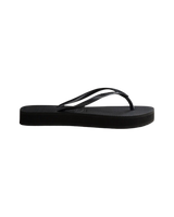 Slim Flatform Flip Flops in Black