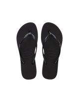 Slim Flatform Flip Flops in Black