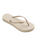 Slim Flatform Flip Flops in Beige