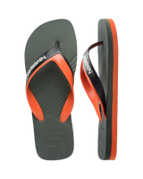 Dual Flip Flops in Green Olive
